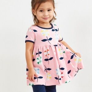 Hanna Andersson NWT Dress Set Happy Pink 6-12 Months Floral Organic Scandi Baby